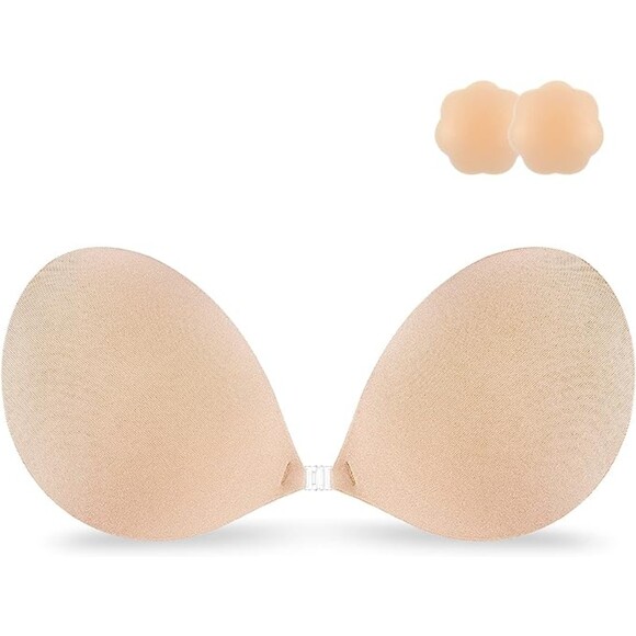Adhesive Strapless Sticky Push up Backless Bra With Covers Sz A - Picture 3 of 4